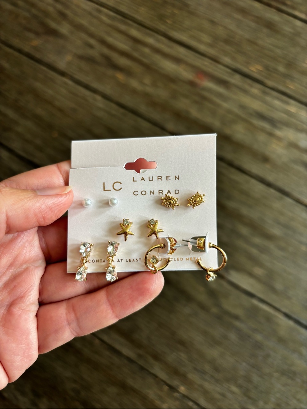 LC Lauren Conrad Gold and Pearl Earring Set - Multi-Style Pack